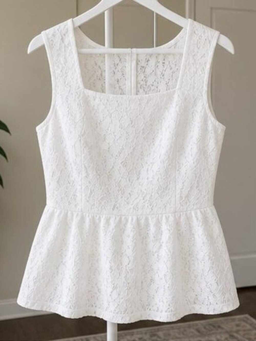 White Peplum Top